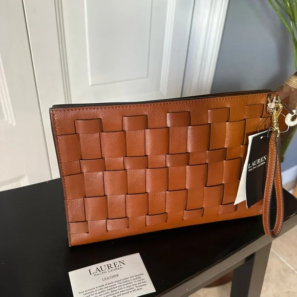 Lauren Ralph Lauren Woven Leather Clutch - Picture 4 of 4